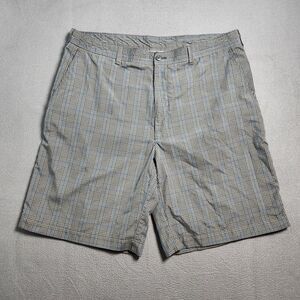 PGA Tour Men 36 Gray Plaid 10" Inseam Golf Shorts